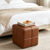custom luxury square tufted ottoman with embroidery 2028
