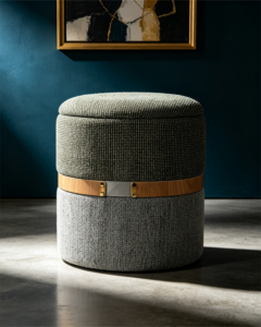 gray ottoman round stool
