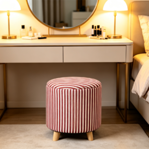 leather ottoman round large