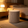 leather ottoman round modern luxury storage stool 2026 model 1