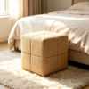 leather ottoman square custom luxury tufted ottoman with embroidery 2027