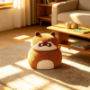 Leopard Print Storage Ottoman – Best Animal Stool 2026 卡通浣熊储物凳多场景展示 (10)