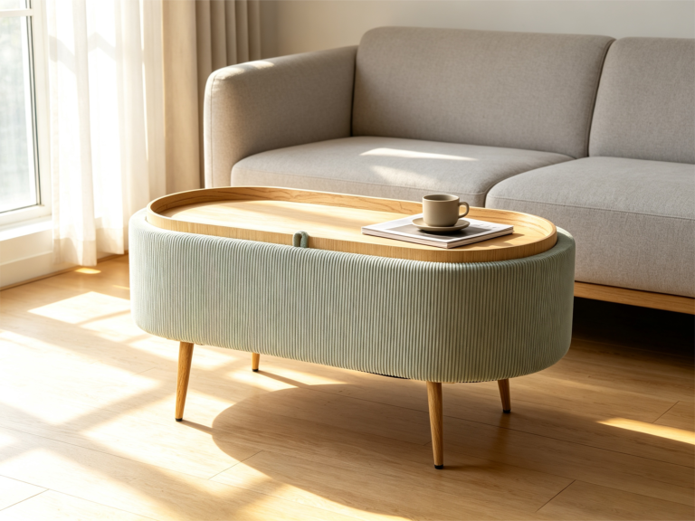 Multifunctional Lift-Top Storage Ottoman Stool