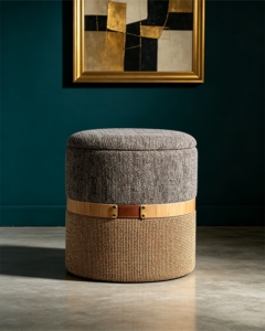 luxury bed ottomans gray round