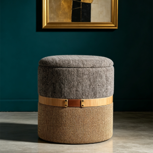luxury bed ottomans gray round