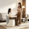 luxury chair and ottoman with back 2 piece storage set