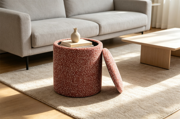 luxury chair and round ottoman storage with back 2 piece set 1