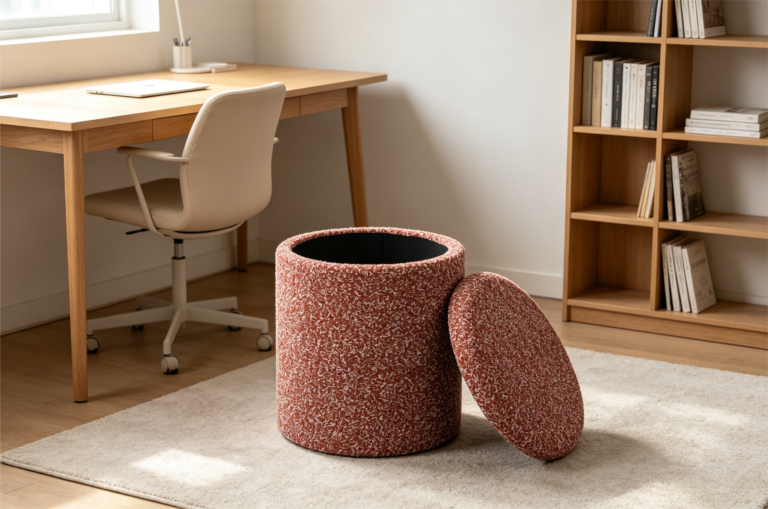 Luxury Chair and Round Ottoman Set for Living Rooms