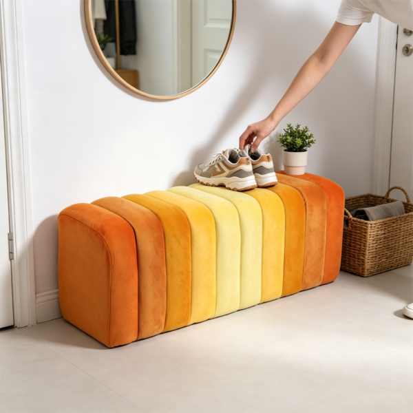 luxury chair cushioned ottoman 2 piece storage set fuzhou victor 4