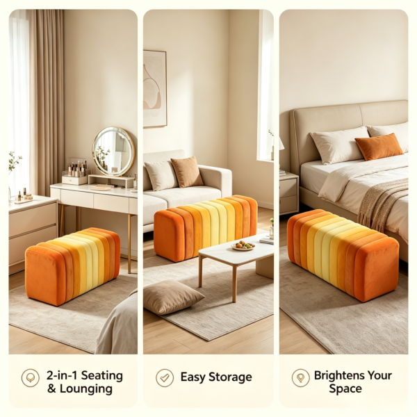 luxury chair cushioned ottoman 2 piece storage set fuzhou victor