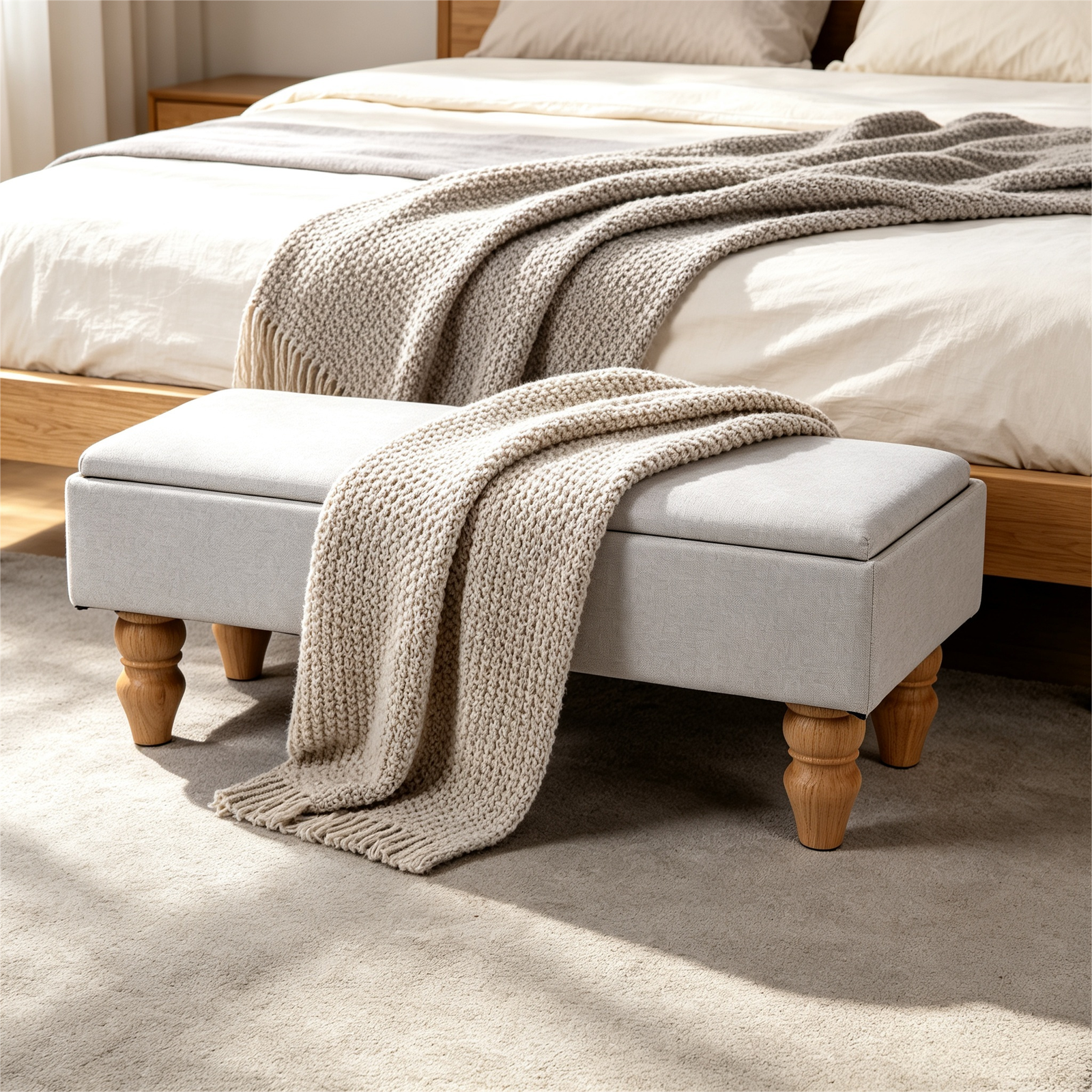 luxury chair ottoman with wooden legs