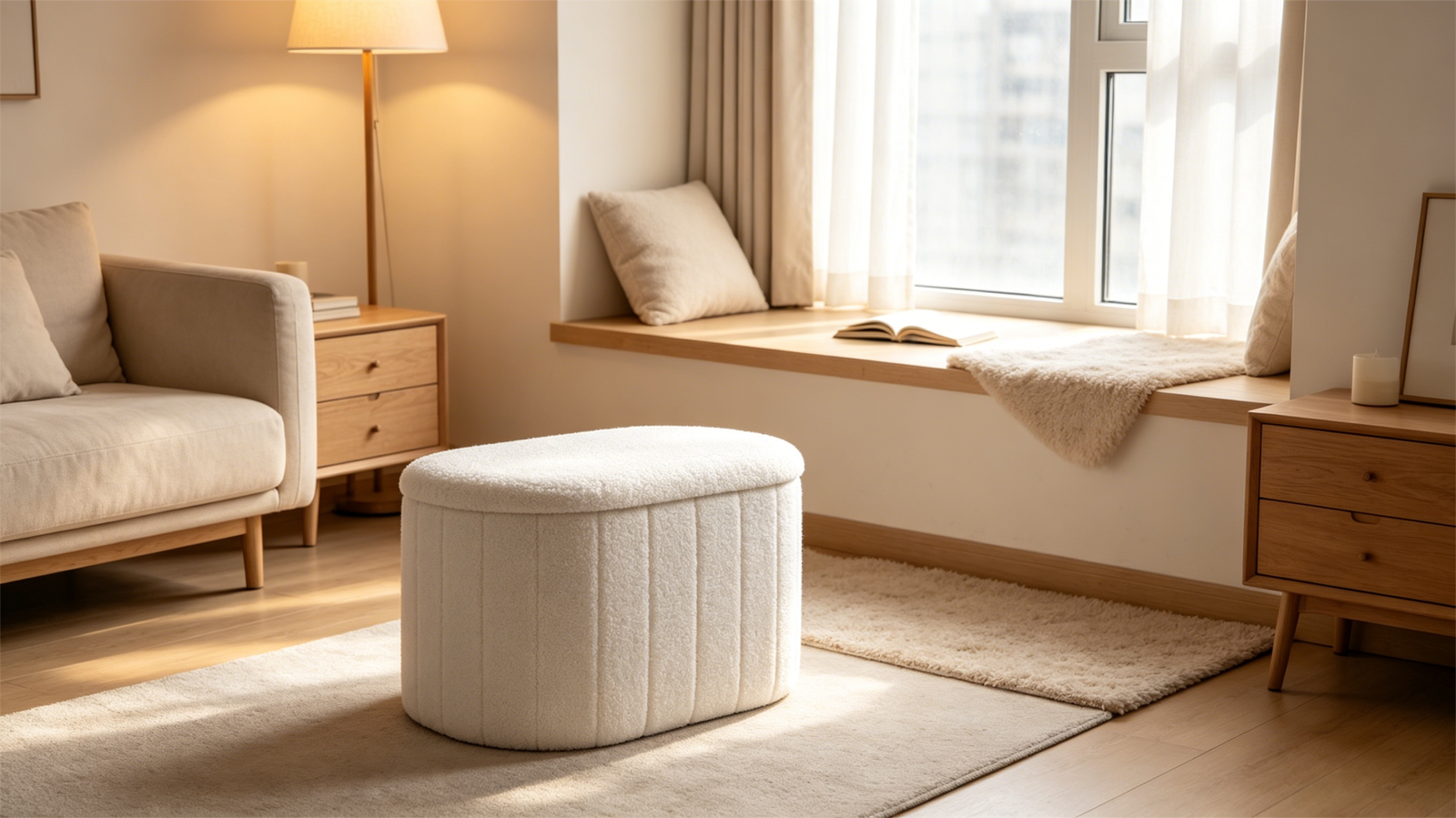 luxury chair with storage ottoman