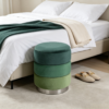 luxury ottoman square leather storage stool bench 2027
