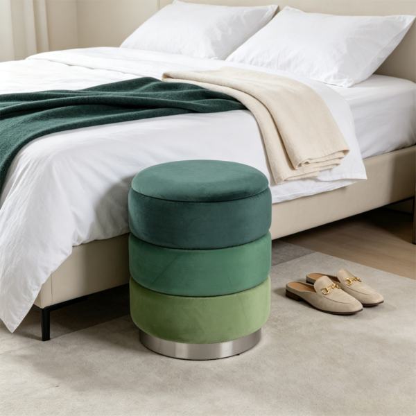 luxury ottoman square leather storage stool bench 2027