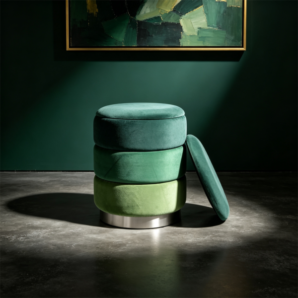 luxury ottoman square leather storage stool bench 2028