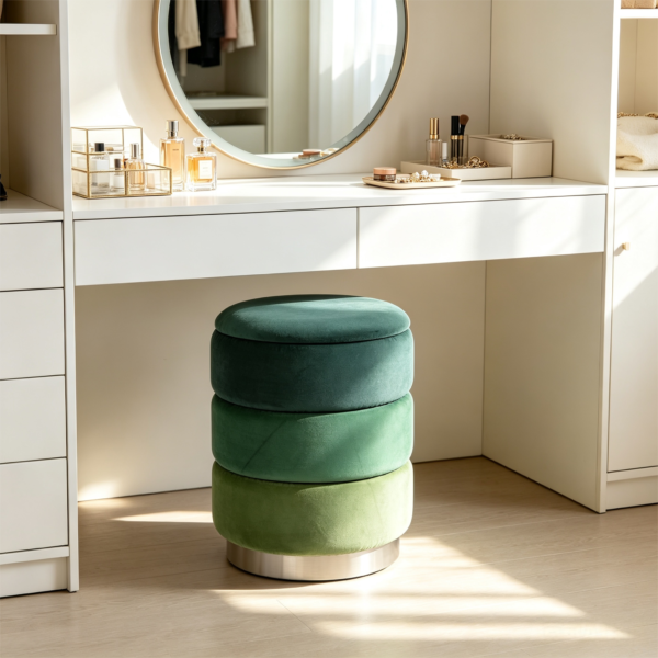 luxury ottoman square leather storage stool bench 2030