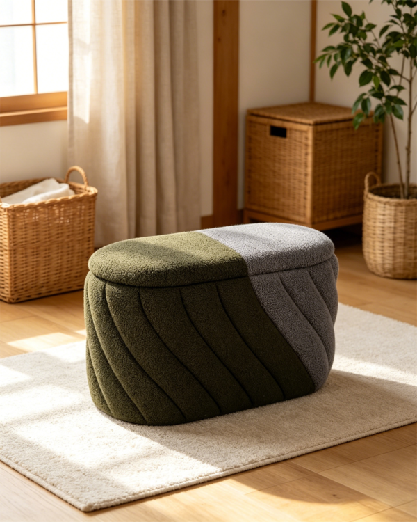neutral ottoman luxury chair with storage set 2 piece antique leather bedroom stool 1