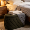 neutral ottoman luxury chair with storage set 2 piece antique leather bedroom stool 4