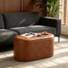 ottoman brown leather storage stool ottoman brown leather storage stool