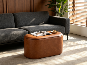ottoman brown leather storage stool ottoman brown leather storage stool