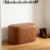 ottoman brown leather storage stool luxury antique vanity bench 2026 ottoman brown leather storage stool luxury antique vanity bench 2026