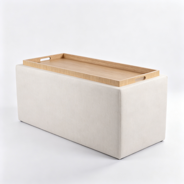 ottomans benches large modern wood storage ottoman with tray 2029