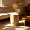 round leather storage ottoman with luxury matching chair 2027 round leather storage ottoman with luxury matching chair 2027