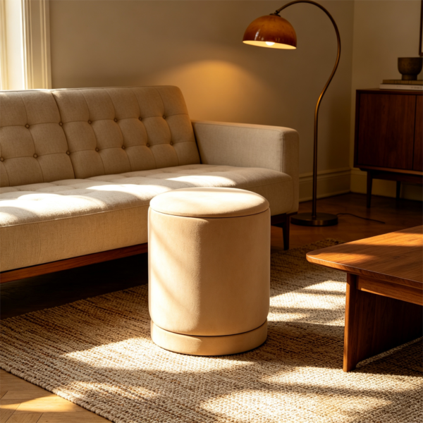 round leather storage ottoman with luxury matching chair 2027 round leather storage ottoman with luxury matching chair 2027