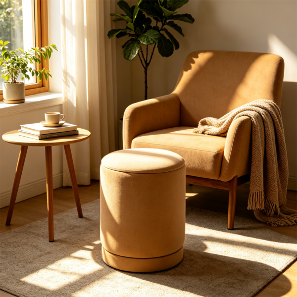 round leather storage ottoman with luxury matching chair 2029 round leather storage ottoman with luxury matching chair 2029