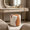 sandra ottoman luxury blue velvet