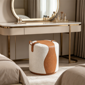 sandra ottoman luxury blue velvet