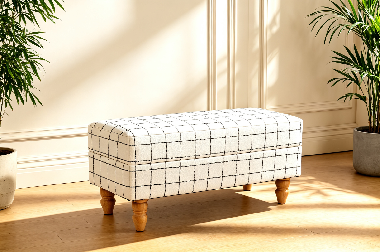 Three-tier round PU leather ottoman