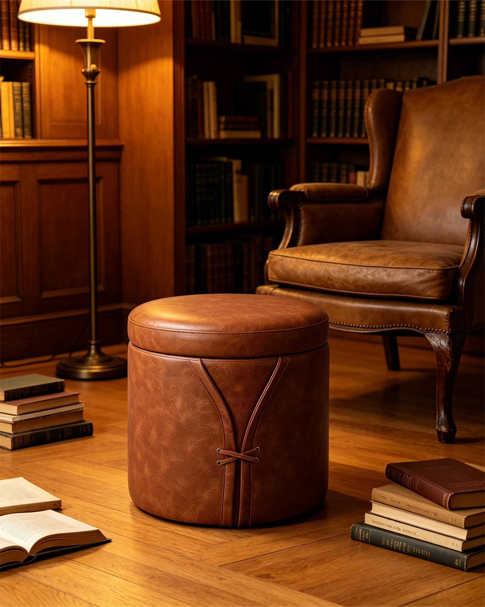 Tan Coffee Table Storage Ottoman