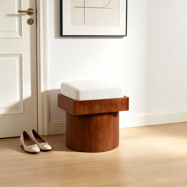 top1 cushioned ottomans modern wood storage luxury stool 1
