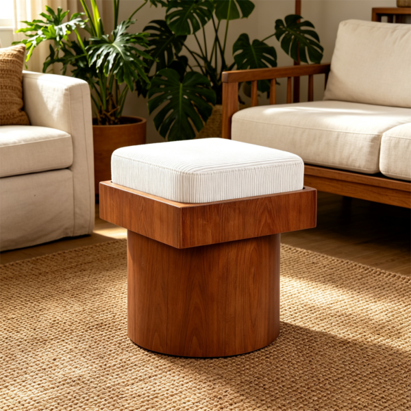 top1 cushioned ottomans modern wood storage luxury stool 4