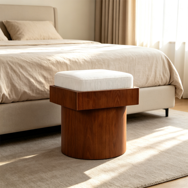 top1 cushioned ottomans modern wood storage luxury stool 7