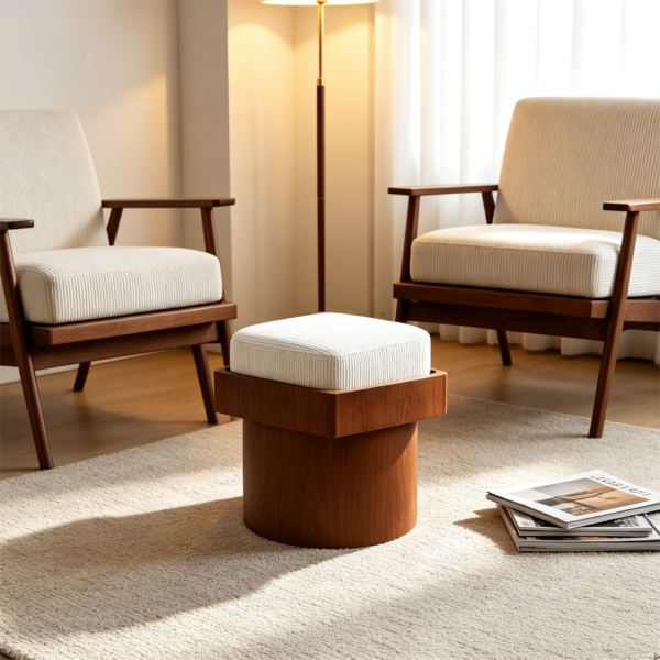 top1 cushioned ottomans modern wood storage luxury stool 9