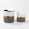 vanity ottoman stool luxury antique leather gray round storage 2028