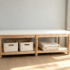 Rectangular Ottoman Coffee Table with Storage | Velvet Tufted Bench Set