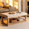 Top 1 Tufted Ottoman Coffee Table Designs with Wooden Tray | Fuzhou Victor Tufted Ottoman Coffee Table with Wooden Tray.